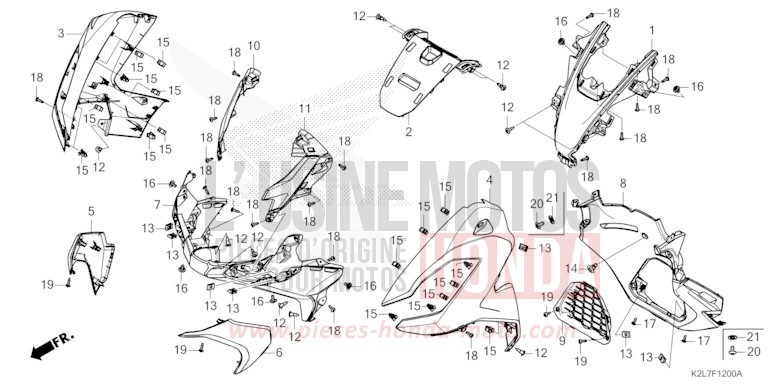 ABDECKUNG, VORNE/KUEHLERGITTER von ADV 350 HYPER RED (R348) von 2025